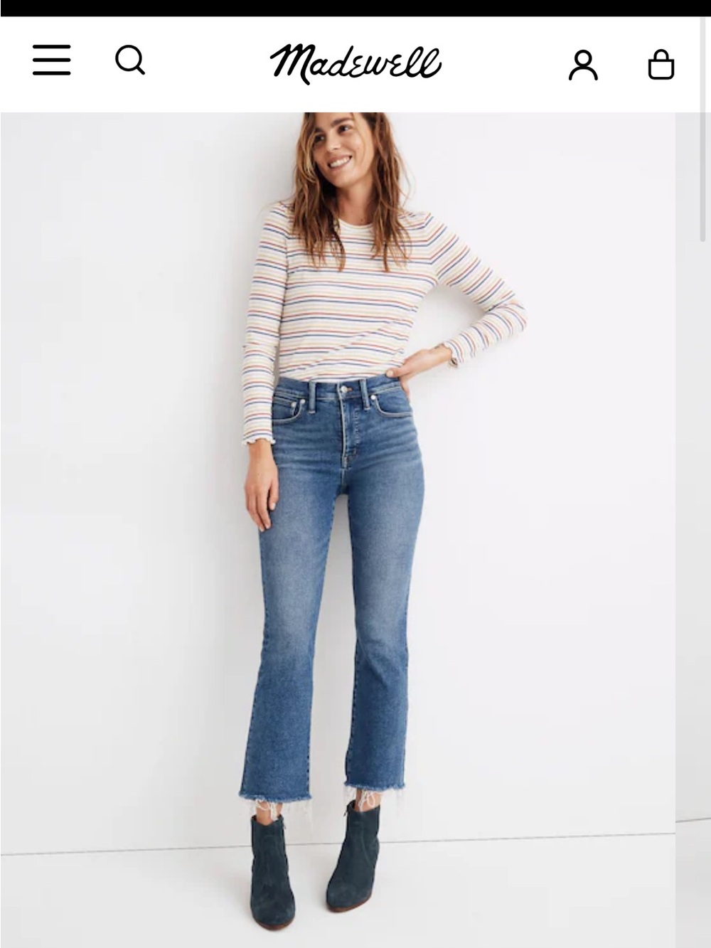 Madewell Cali Demi Crop High-Rise Jeans Sz 32